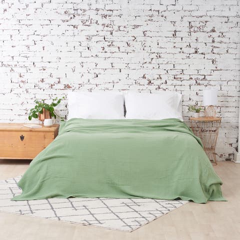 Ryker Succulent Queen Gauze Coverlet