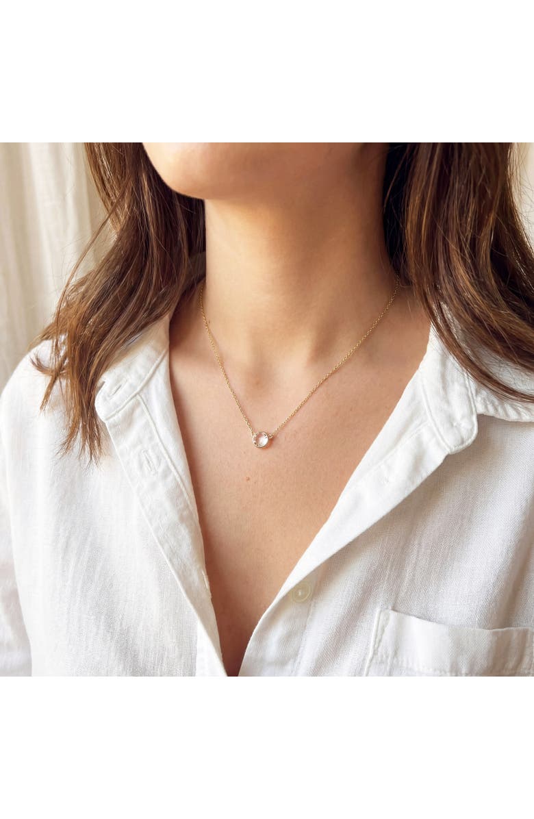 The Lovery Fine Jewelry White Topaz Single Bezel Necklace, Alternate, color, White Topaz