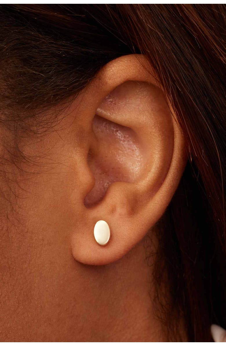 Oradina 14K Gold Sweet Oval Studs, Alternate, color, Yellow Gold