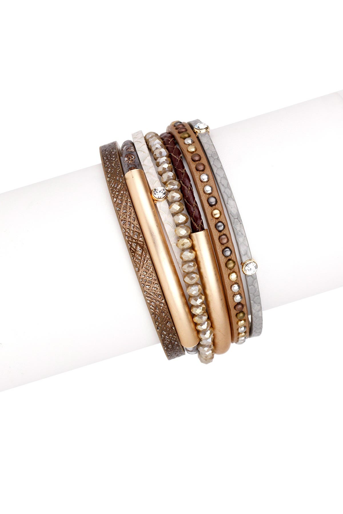 SAACHI Bronze Madrid Multi-Strand Leather Bracelet (Women) | Nordstromrack