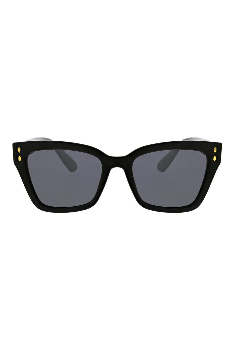 Catty 51mm Square Polarized Sunglasses, Main, color, BLACK