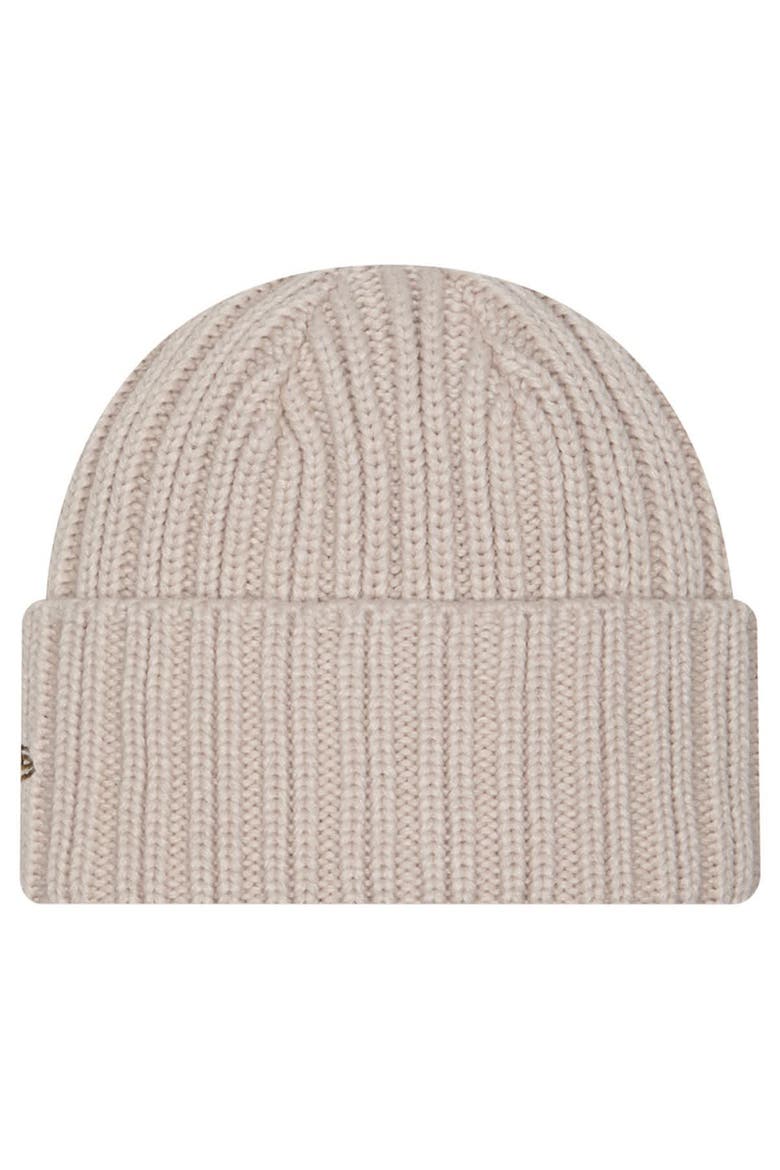 Men's New Era Light Beige Kansas City Chiefs Logo Applique Cuffed Knit Hat, Alternate, color, Light Beige