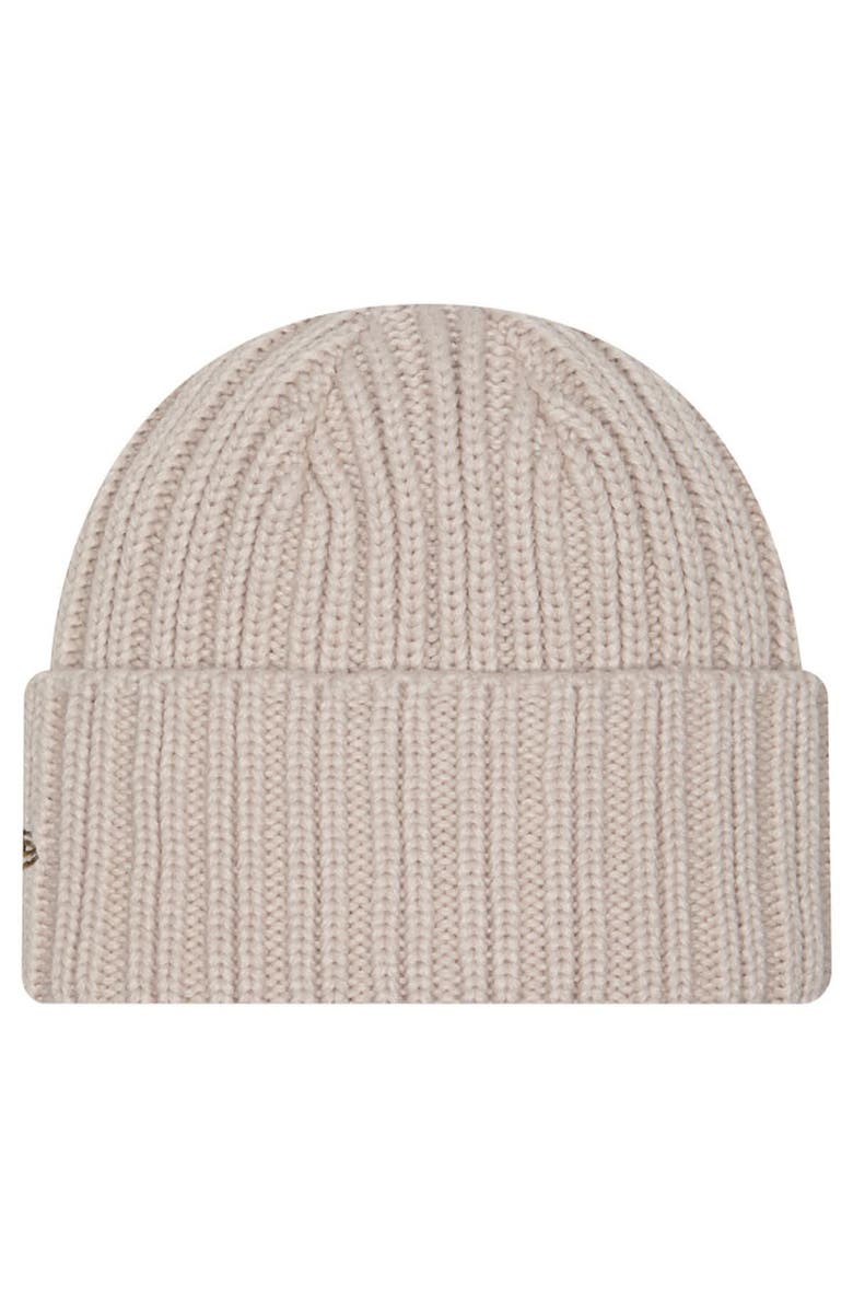 New Era Men's New Era Light Beige Kansas City Chiefs Logo Applique Cuffed Knit Hat, Alternate, color, Light Beige