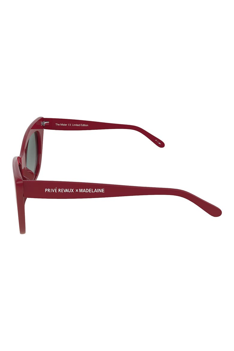 x Madelaine Petsch The Mister 54mm Cat Eye Sunglasses, Alternate, color, RED/ BLACK
