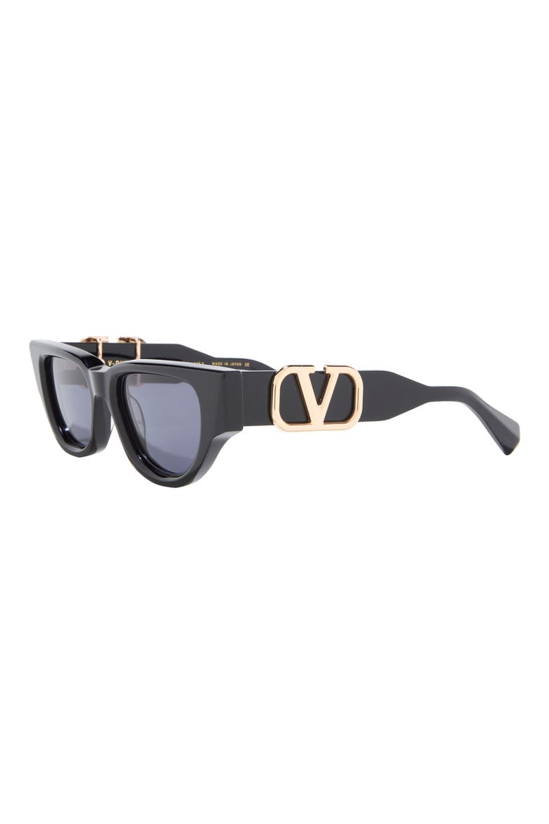 51mm Gradient Polarized Cat Eye Sunglasses, Alternate, color, BLACK BLACK GREY