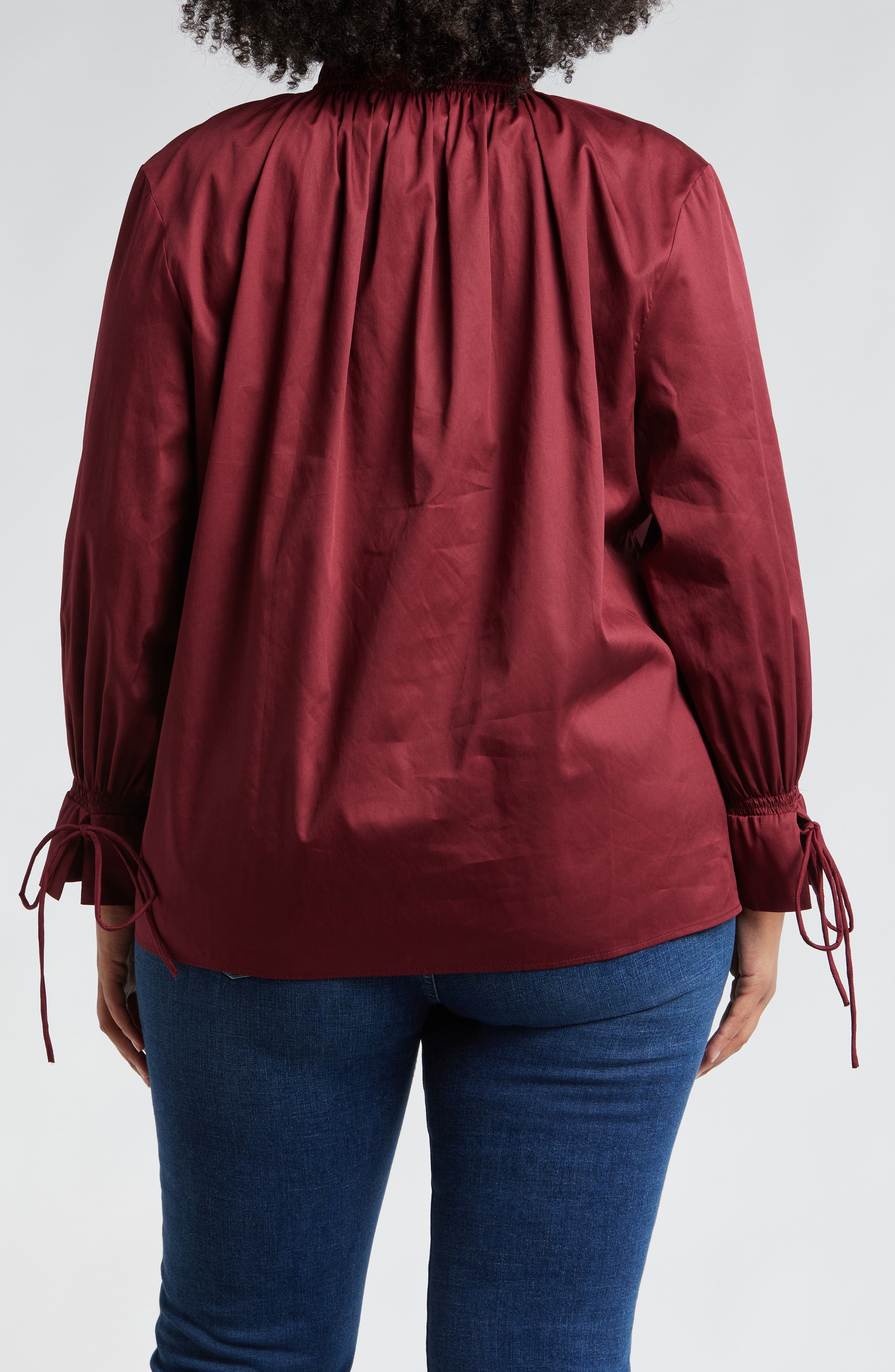 Audrey Tie Detail Cotton Pullover Top - image 2
