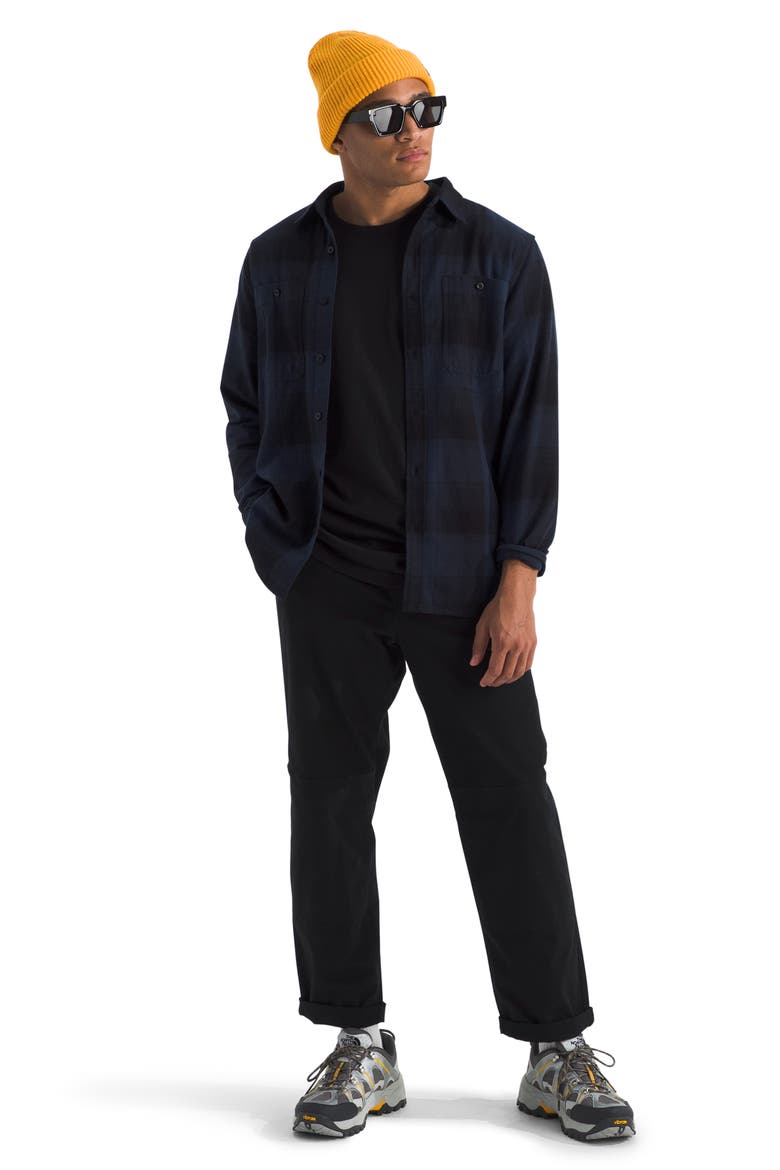 Arroyo Plaid Cotton Flannel Button-Up Shirt, Alternate, color, SUMMIT NAVY SHADOW PLAID