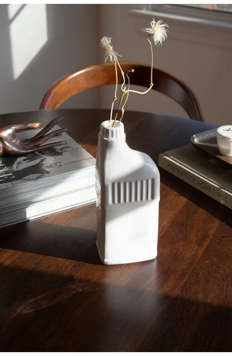 PUEBCO Bottle Shaped Flower Vase, Alternate, color, White