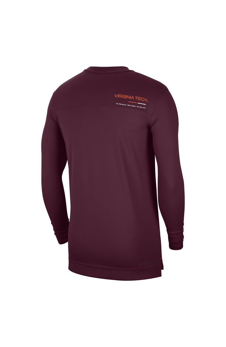 Nike Men's Nike Maroon Virginia Tech Hokies 2022 Coach Performance Long Sleeve V-Neck T-Shirt, Alternate, color, 