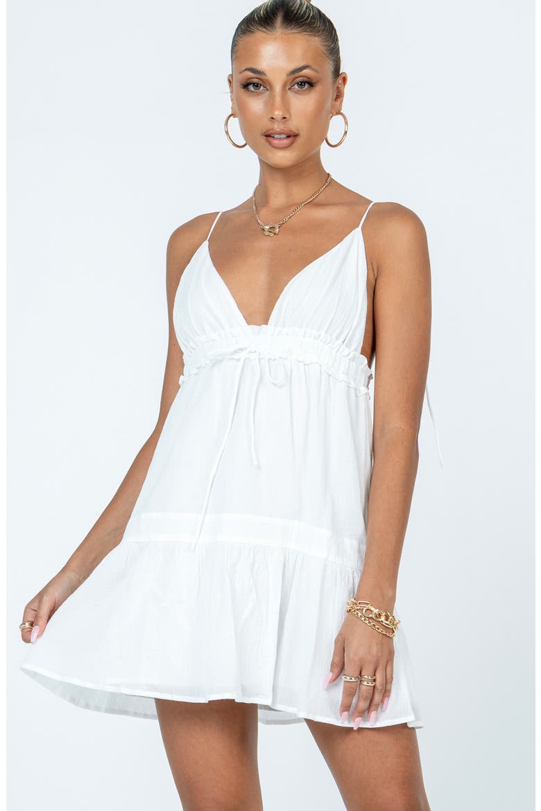 Dionne Cotton Babydoll Minidress, Alternate, color, WHITE