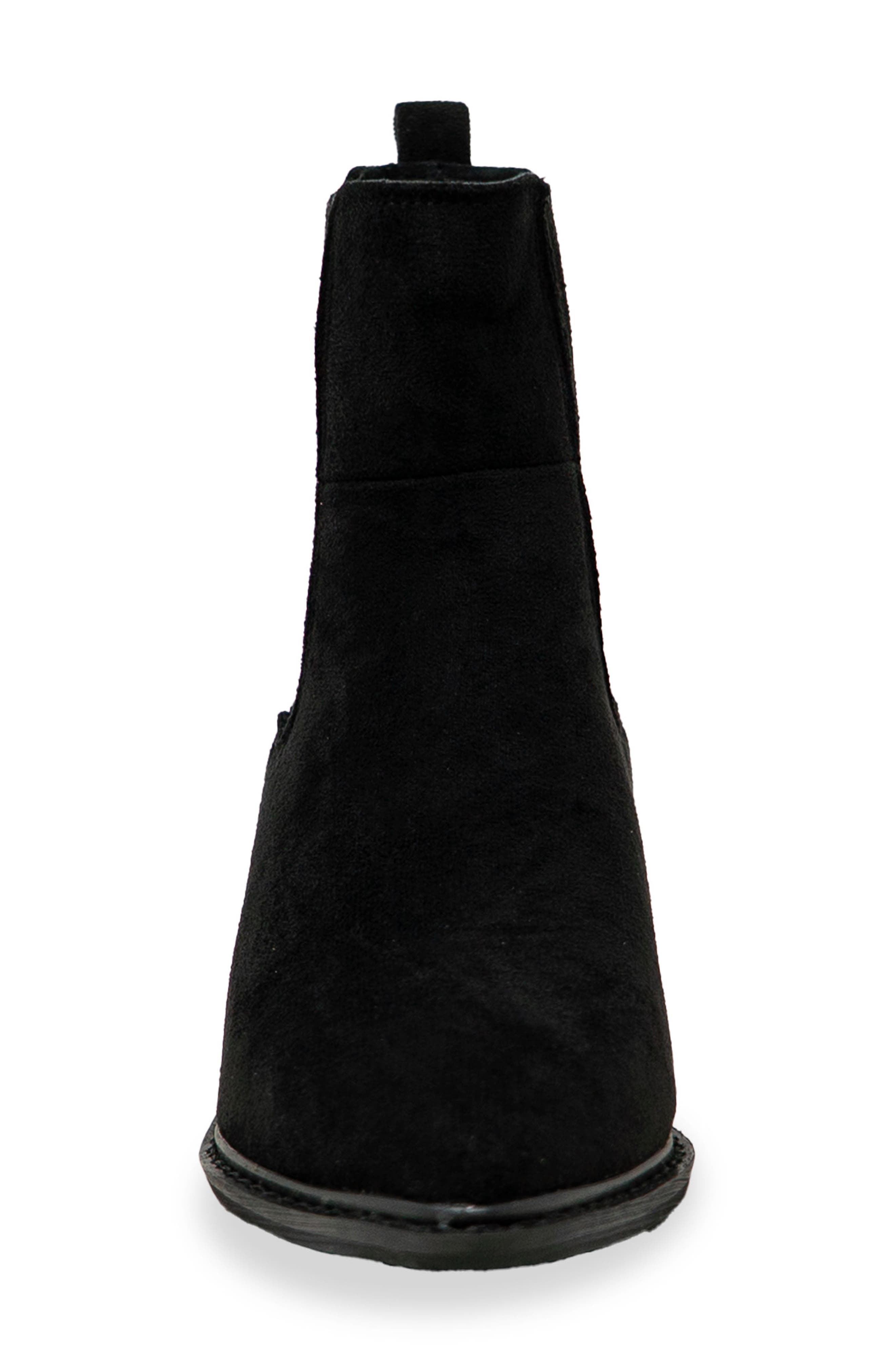 CHASE AND CHLOE Western Block Heel Chelsea Boot, Alternate, color, Black