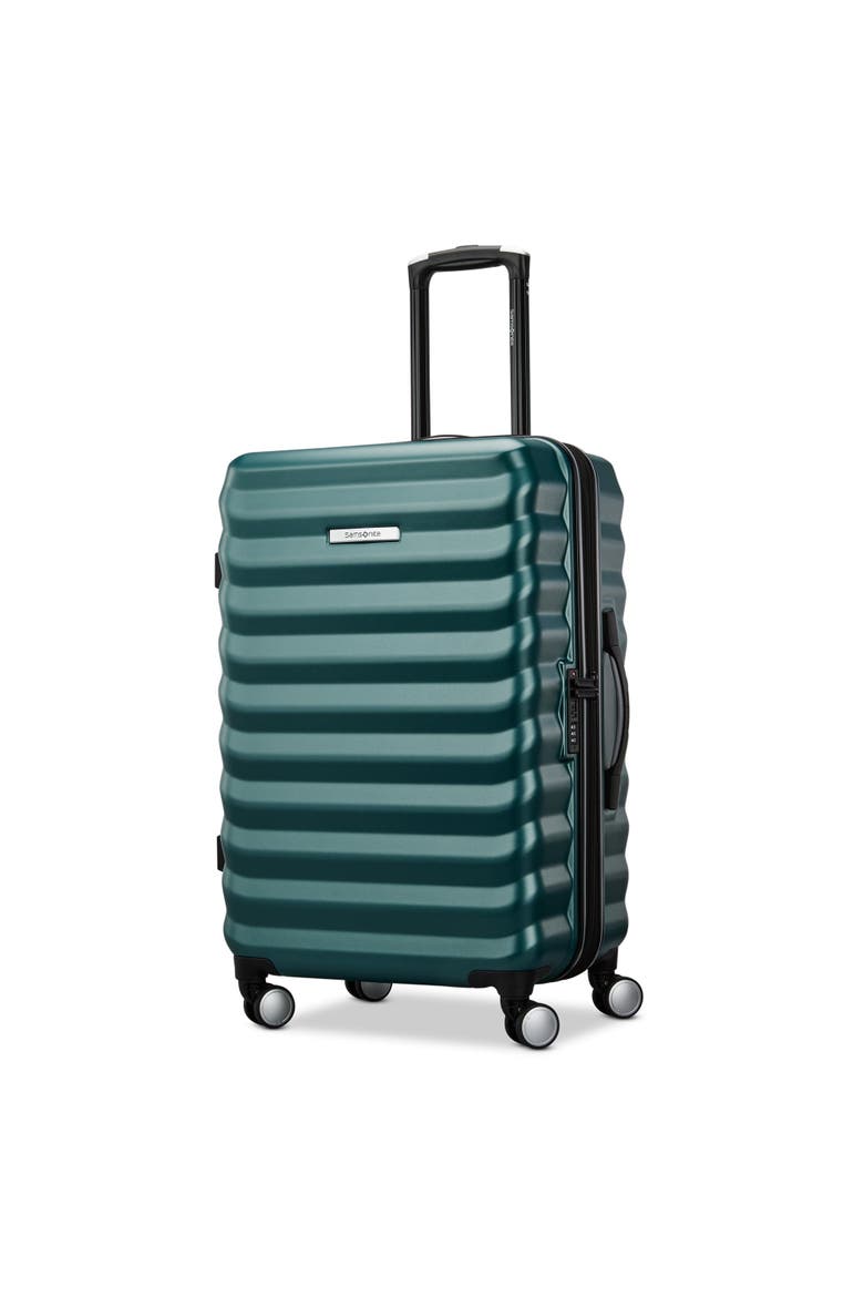 Element Hardside Expandable 24" Medium Checked Spinner Luggage, Main, color, Bistro Green