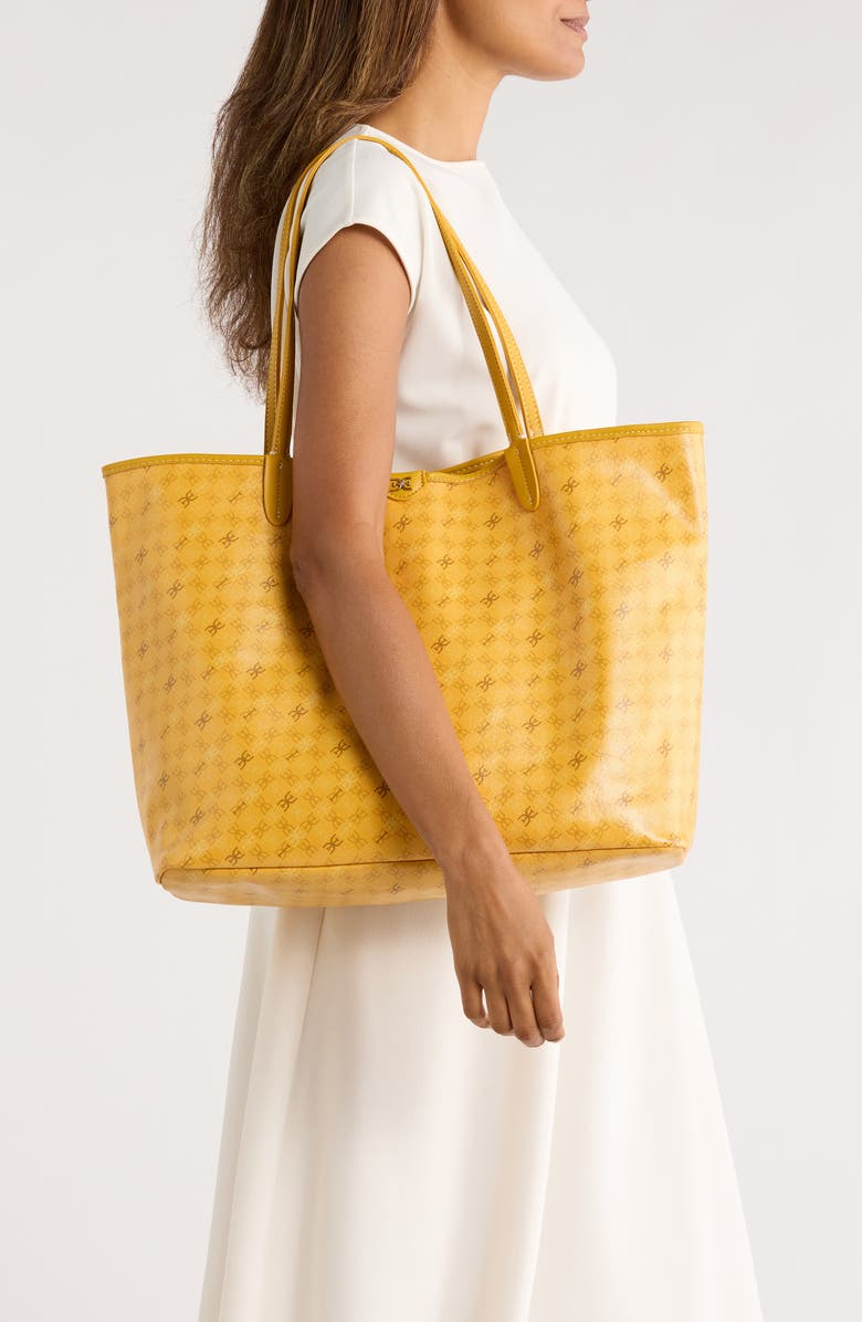 Sam Edelman Harper Monogram Large Shopper Tote Bag, Alternate, color, Mustard