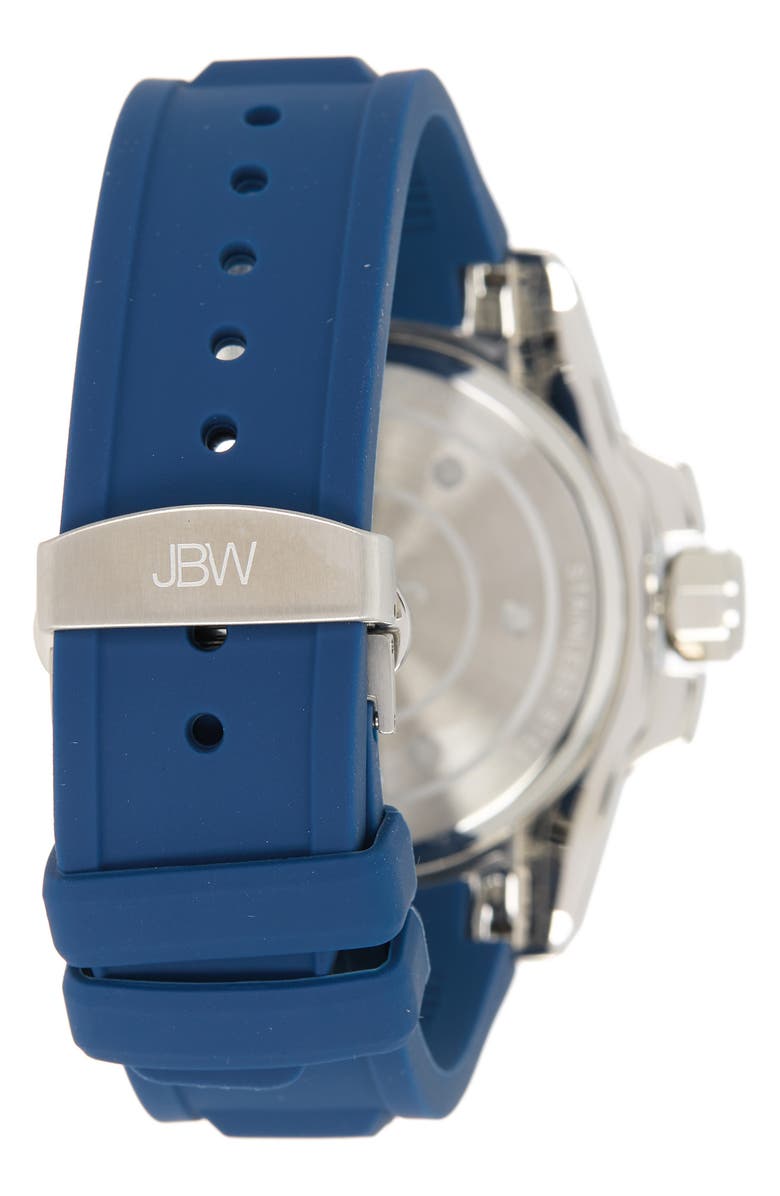 JBW Delmare Diamond Accent Silicone Strap Watch, 51mm - 0.04 ctw, Alternate, color, 