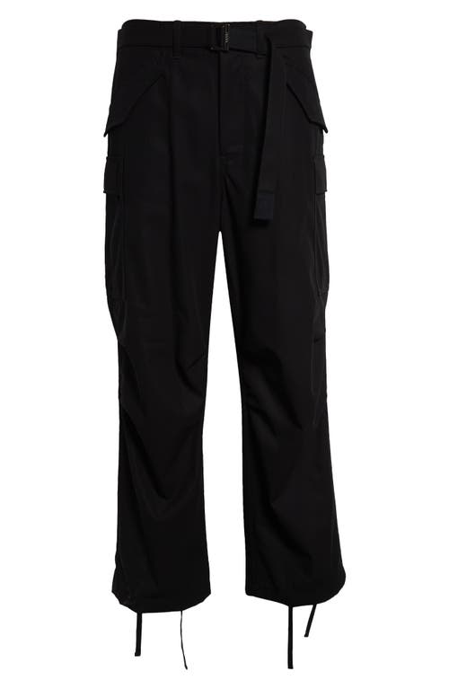 SACAI SACAI BELTED COTTON TWILL PANTS