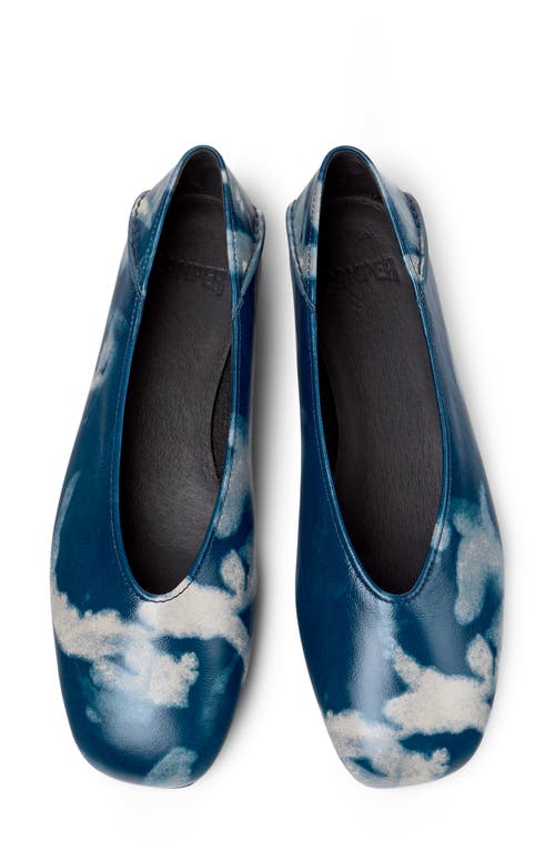 Camper Casi Myra Cloud-print Leather Ballet Flats In Black