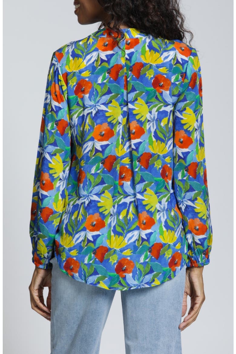 Print Surplice Neck Top, Alternate, color, BLUE MULTI FLOWER