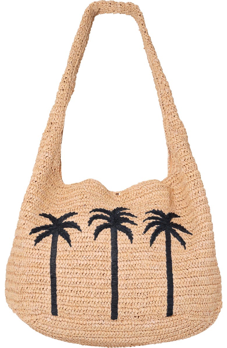 Faherty extra large palm hobo bag, Main, color, Toatsted Natural