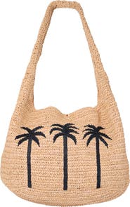 Faherty extra large palm hobo bag
