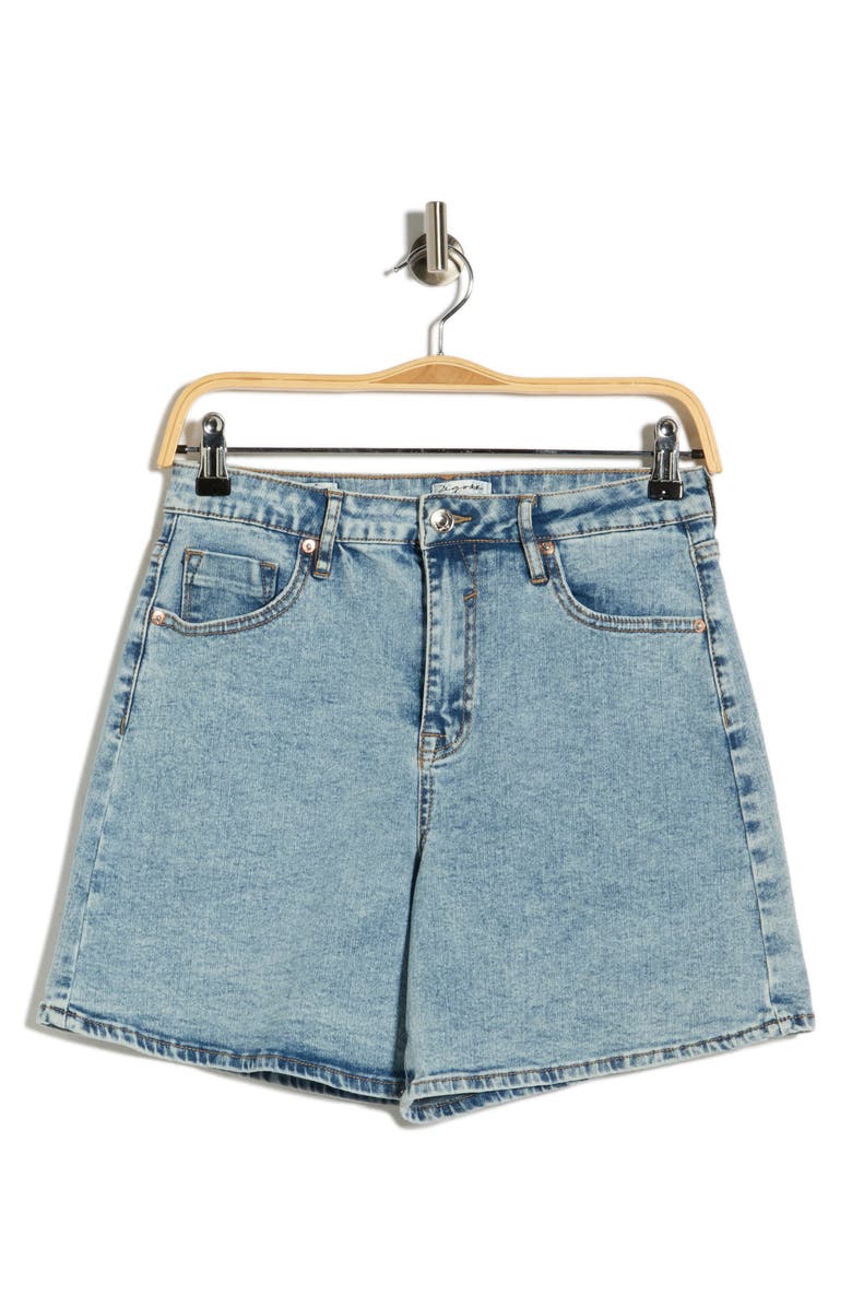 Vigoss High Waist Mid Thigh Denim Shorts, Alternate, color, Light Wash