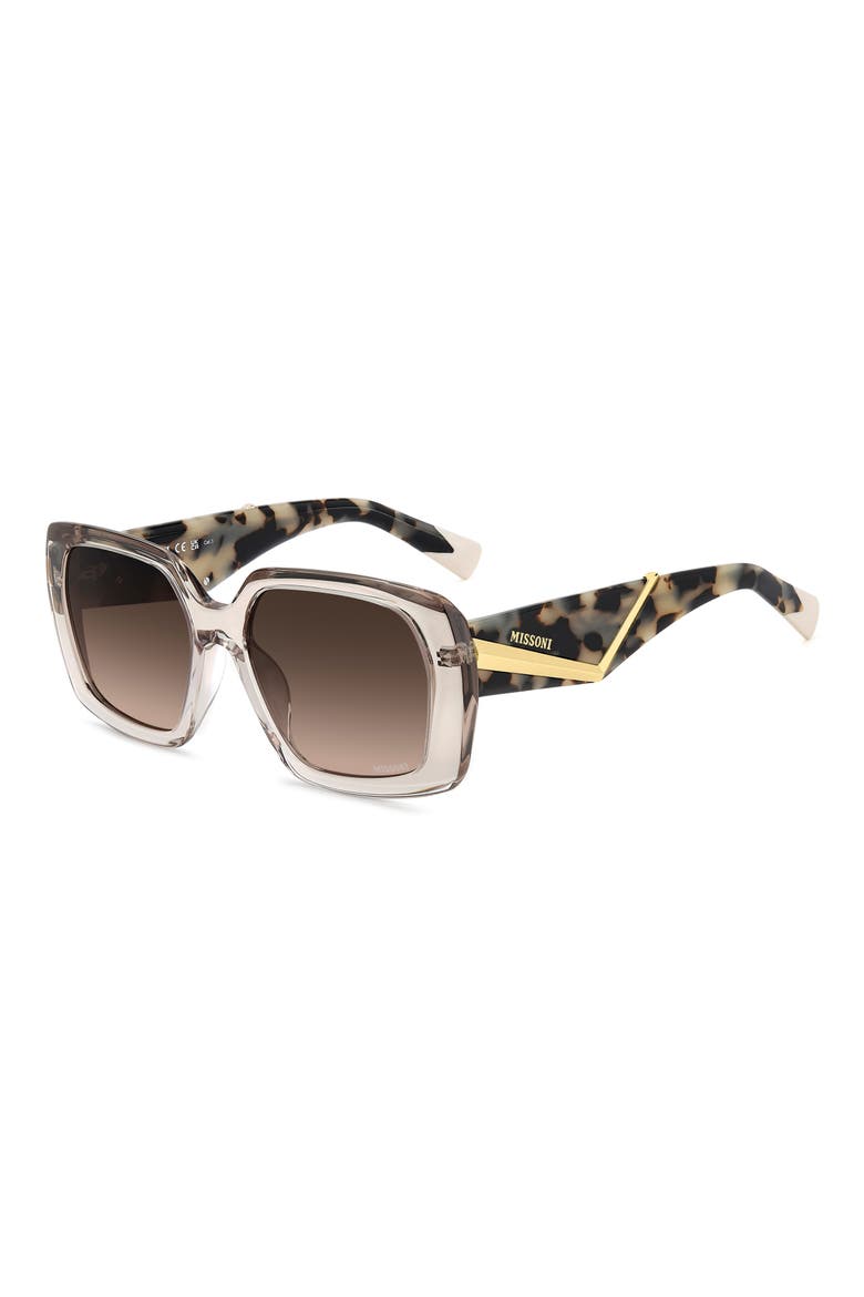 55mm Gradient Rectangular Sunglasses, Alternate, color, CHAMPAGNE/ BROWN SF