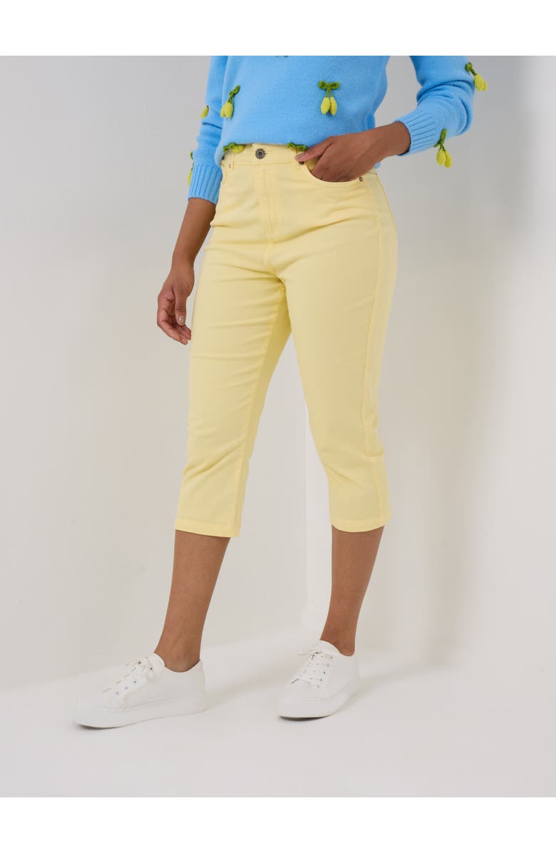 Joe Browns Stretch Denim Capri Pant, Main, color, Bright Lemon