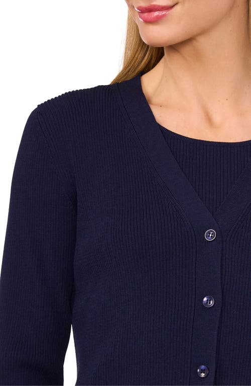 Ted Baker Rib V-neck Cardigan In Blue