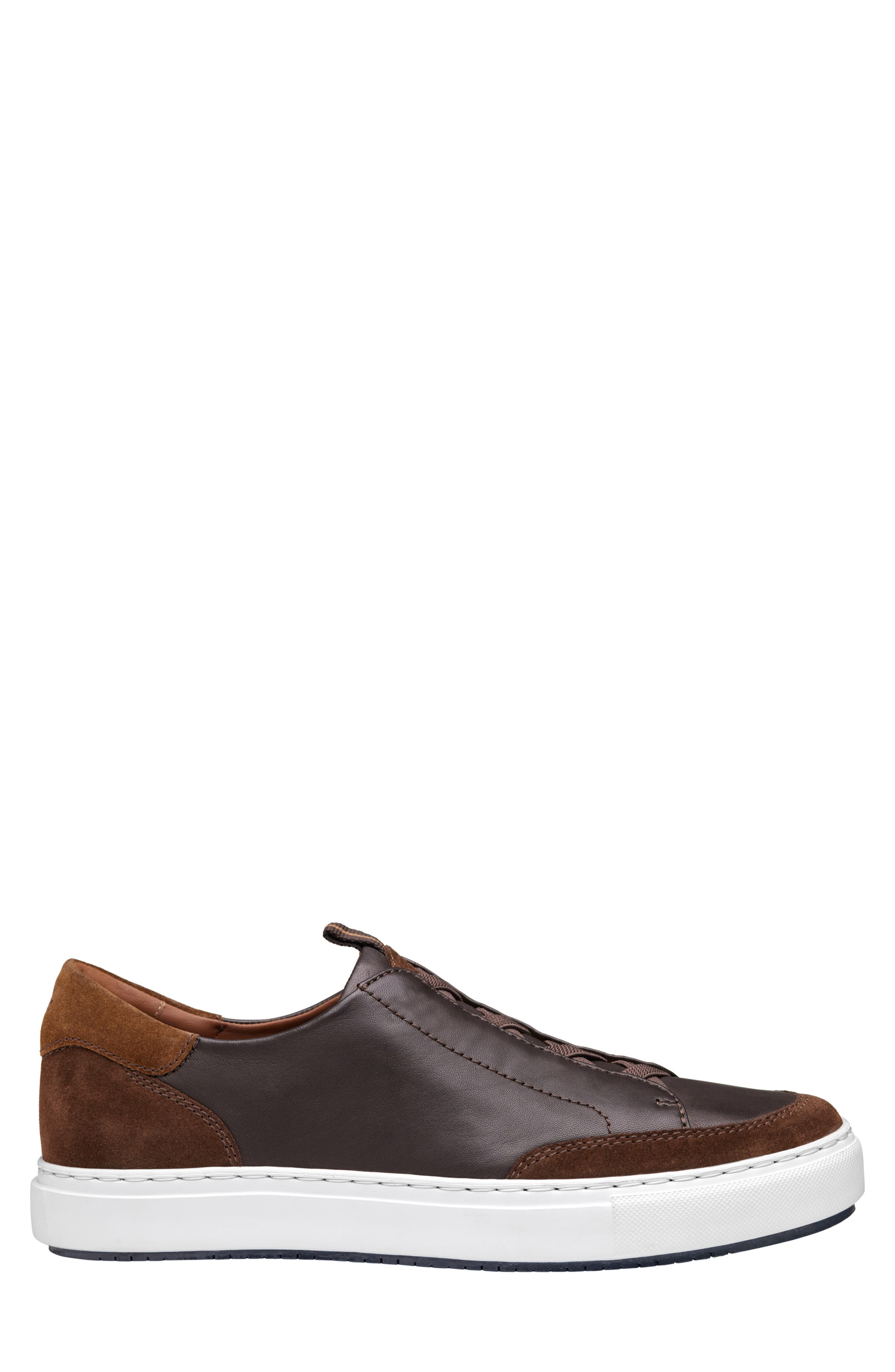 JOHNSTON & MURPHY COLLECTION Johnston & Murphy Anson Lace to Toe Sneaker, Alternate, color, Dark Brown Sheepskin/ Suede