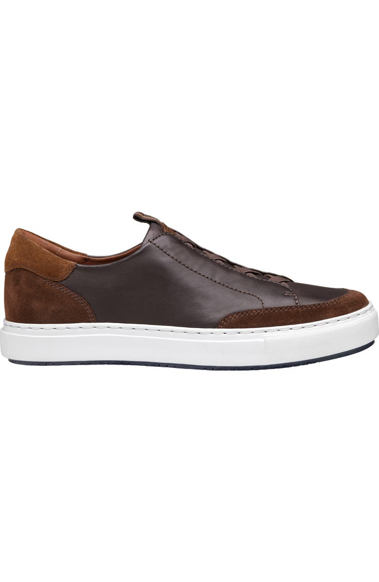 JOHNSTON & MURPHY COLLECTION Johnston & Murphy Anson Lace to Toe Sneaker, Alternate, color, Dark Brown Sheepskin/ Suede