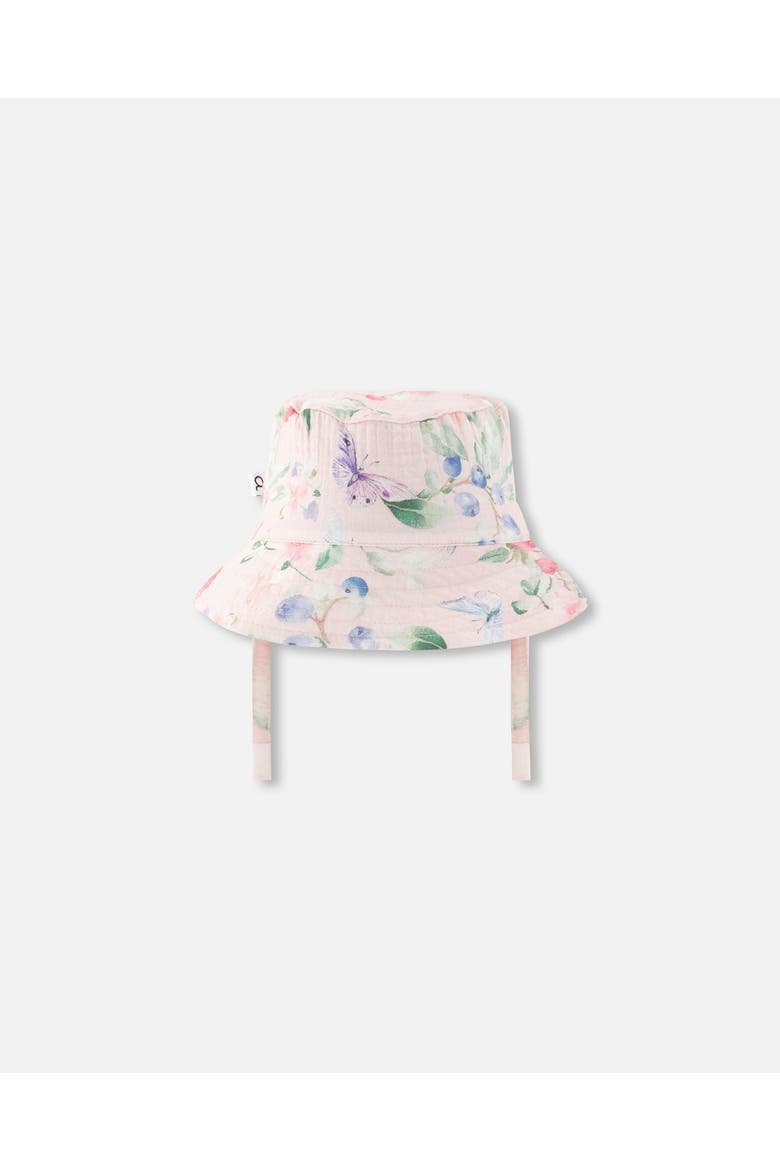 Cotton Muslin Printed Berries Hat, Alternate, color, Pink Printed Berries