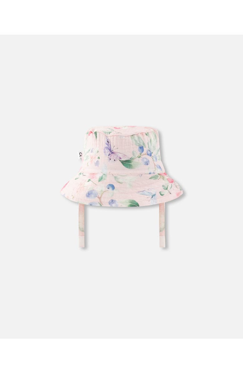 Deux par Deux Cotton Muslin Printed Berries Hat, Alternate, color, Pink Printed Berries