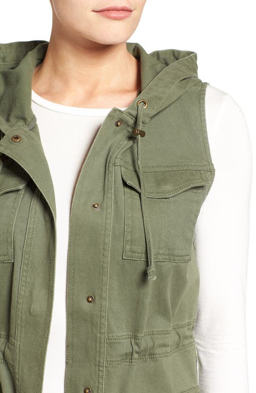 Matty M .  Hooded Military Vest In Gray