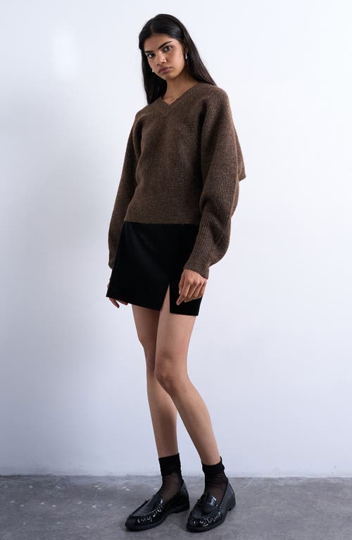 Topshop Faux Leather Miniskirt In Black