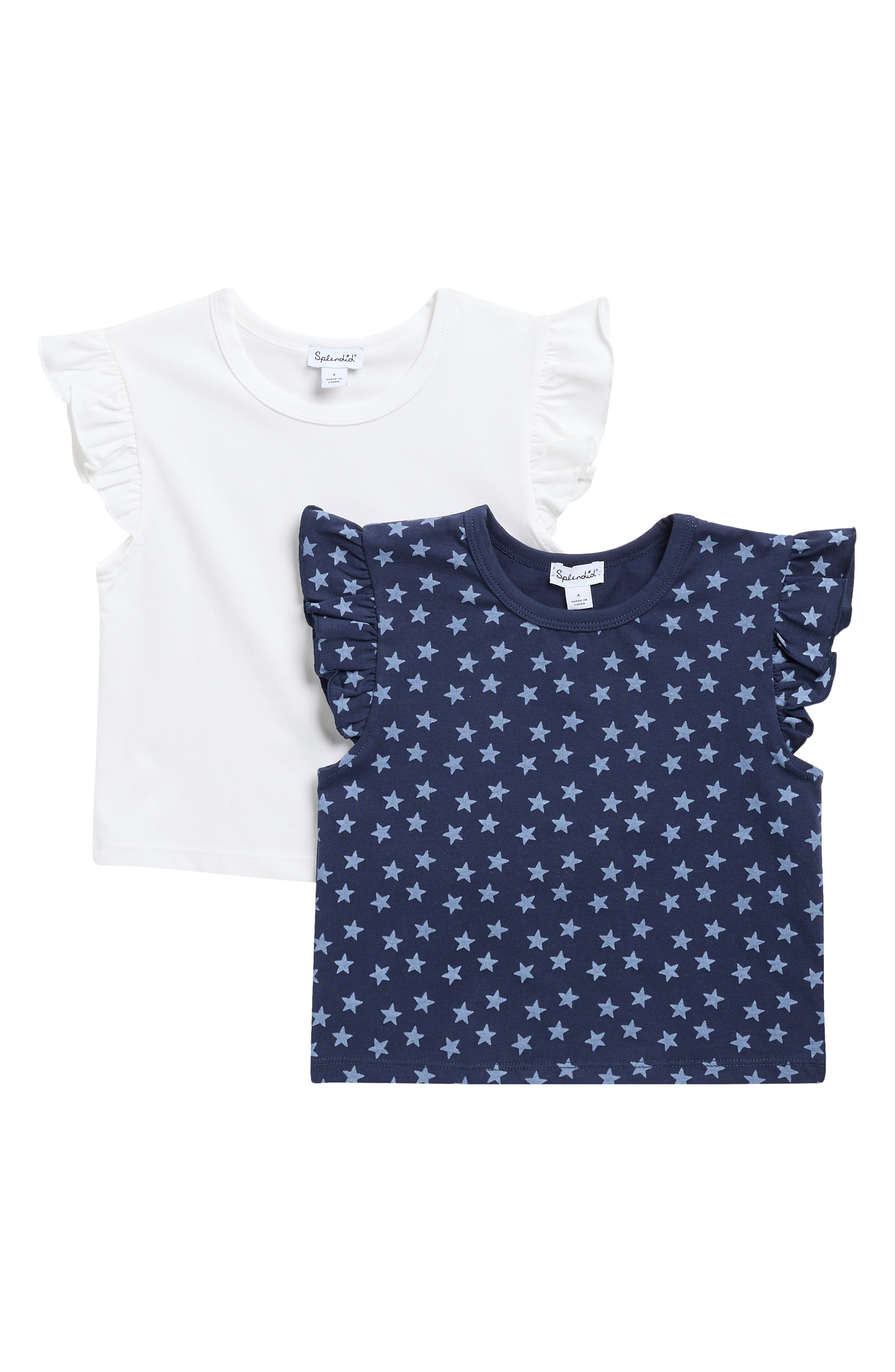 Splendid Kids' 2-Pack Ruffle Sleeve T-Shirts