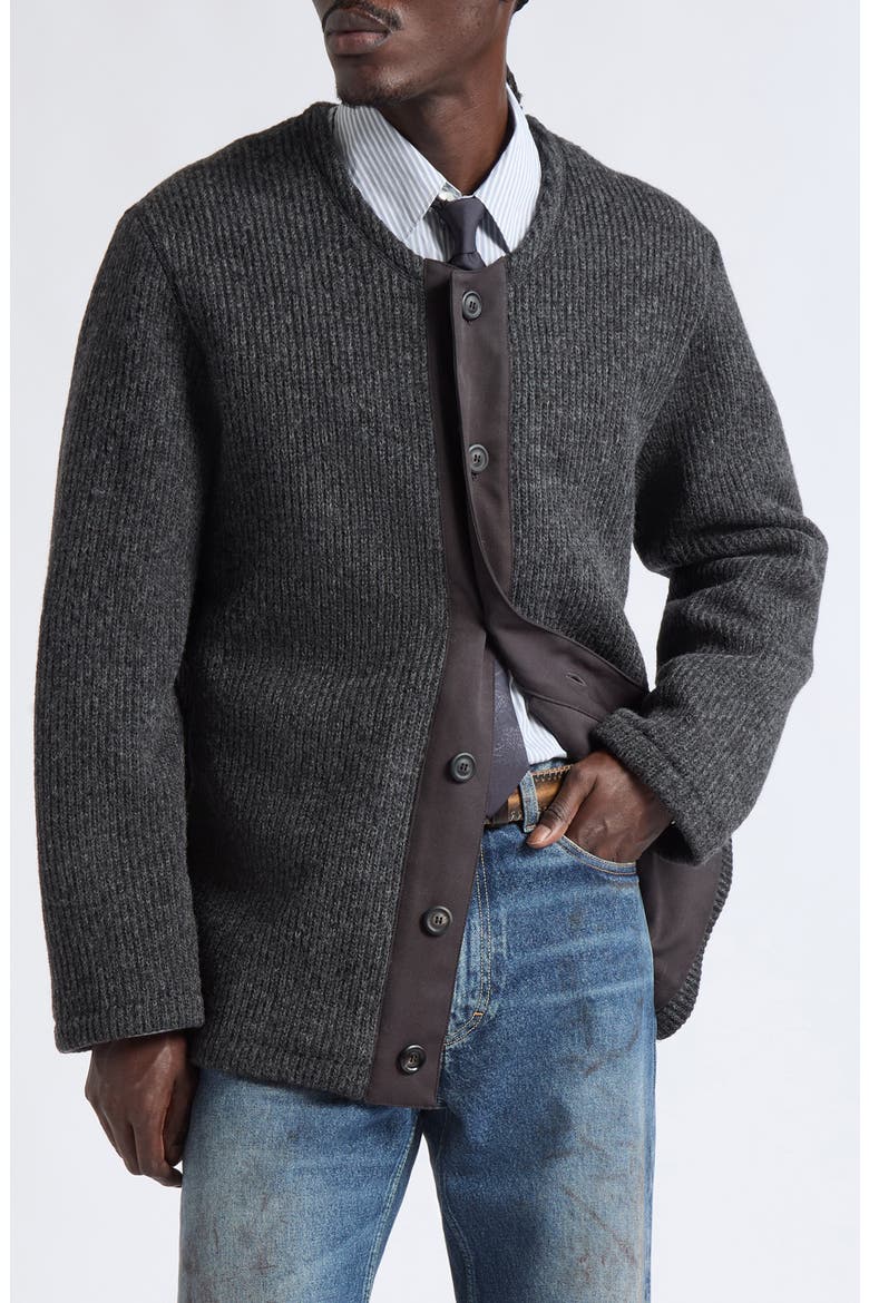 Liner Wool Blend Cardigan, Main, color, FROSTED CHARCOAL