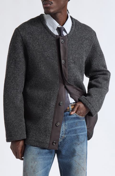 Liner Wool Blend Cardigan