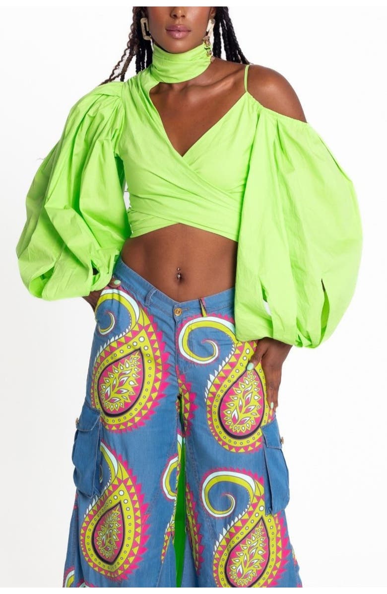 Bohn Jsell Persephone Wrap Top, Main, color, Green