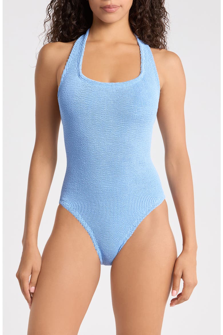 Sandy Halter One-Piece Swimsuit, Main, color, CORNFLOWER