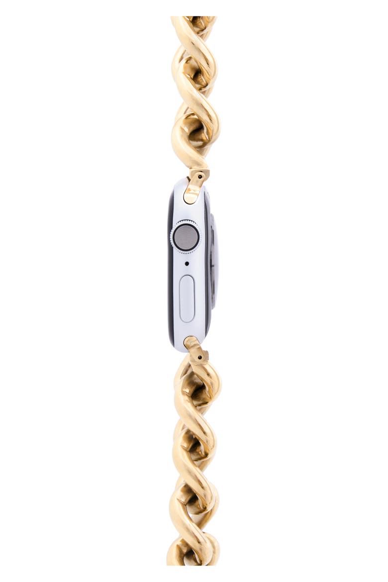 Curb Link Apple Watch® Bracelet Strap, Alternate, color, GOLD