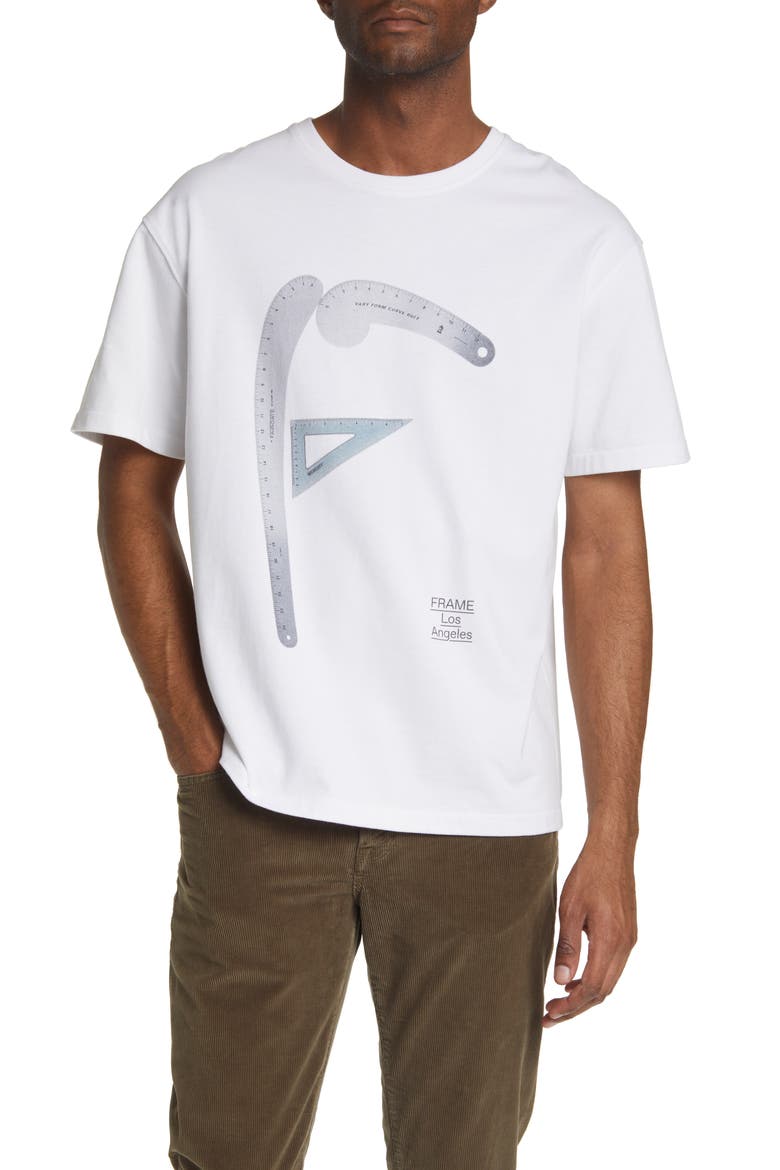 Monogram Cotton Graphic Tee, Main, color, BLANC