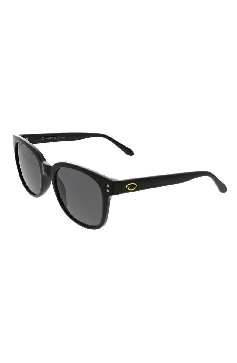 Oscar de la Renta 54mm Rounded Square Sunglasses, Main, color, Black