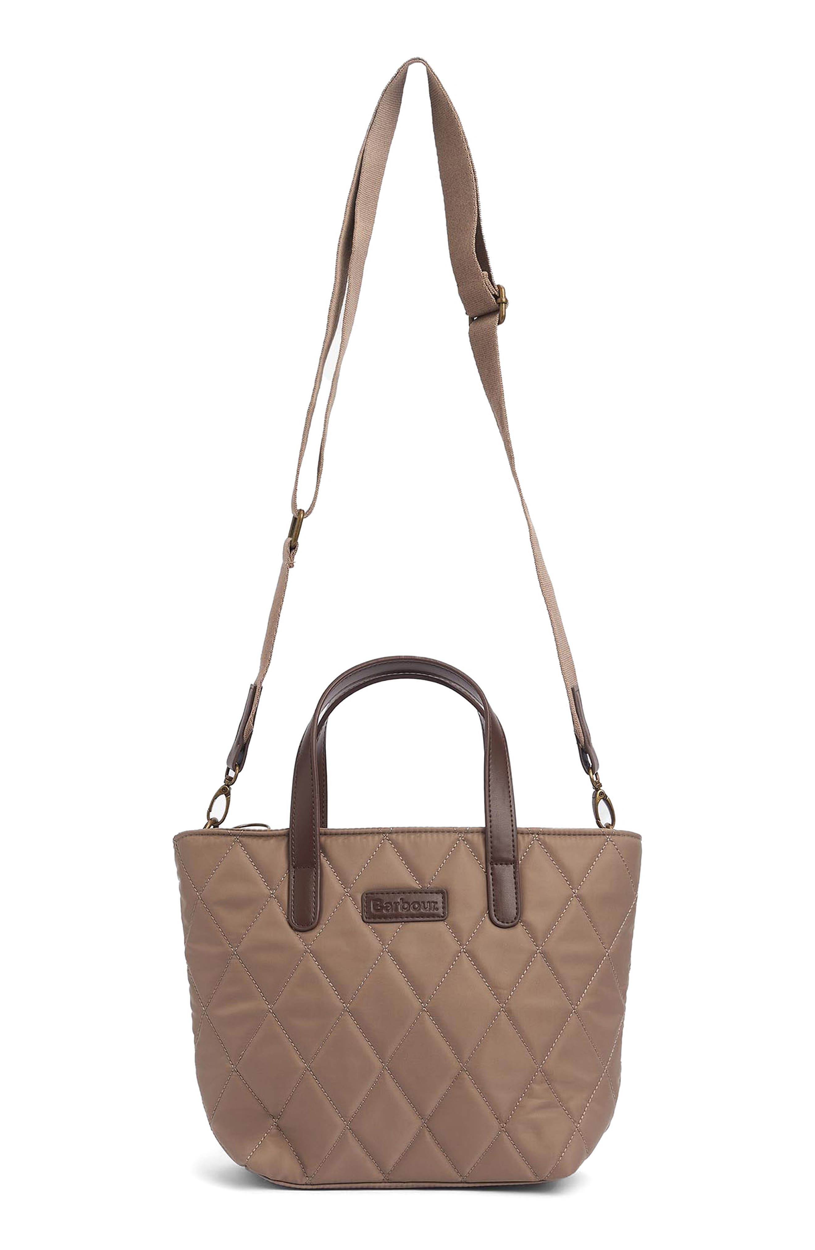 Barbour Mini Diamond Quilted Nylon Tote Bag, Alternate, color, 