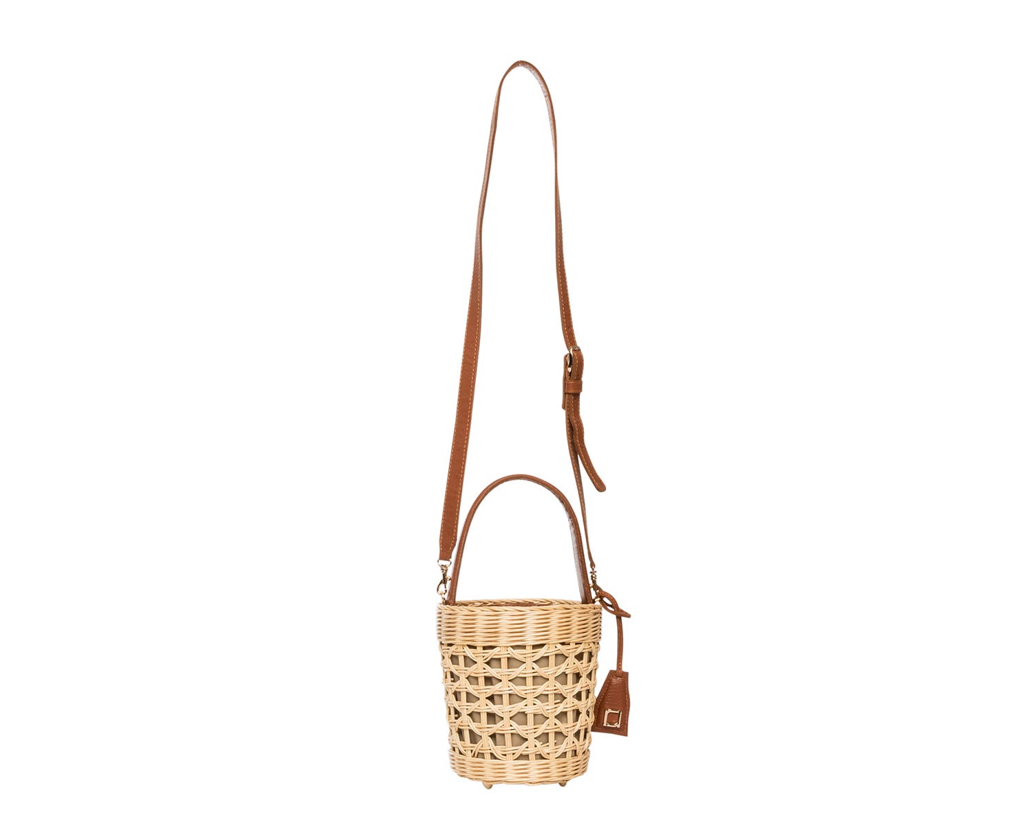 Rafe New York Bianca Bucket Bag, Alternate, color, Natural / Cognac