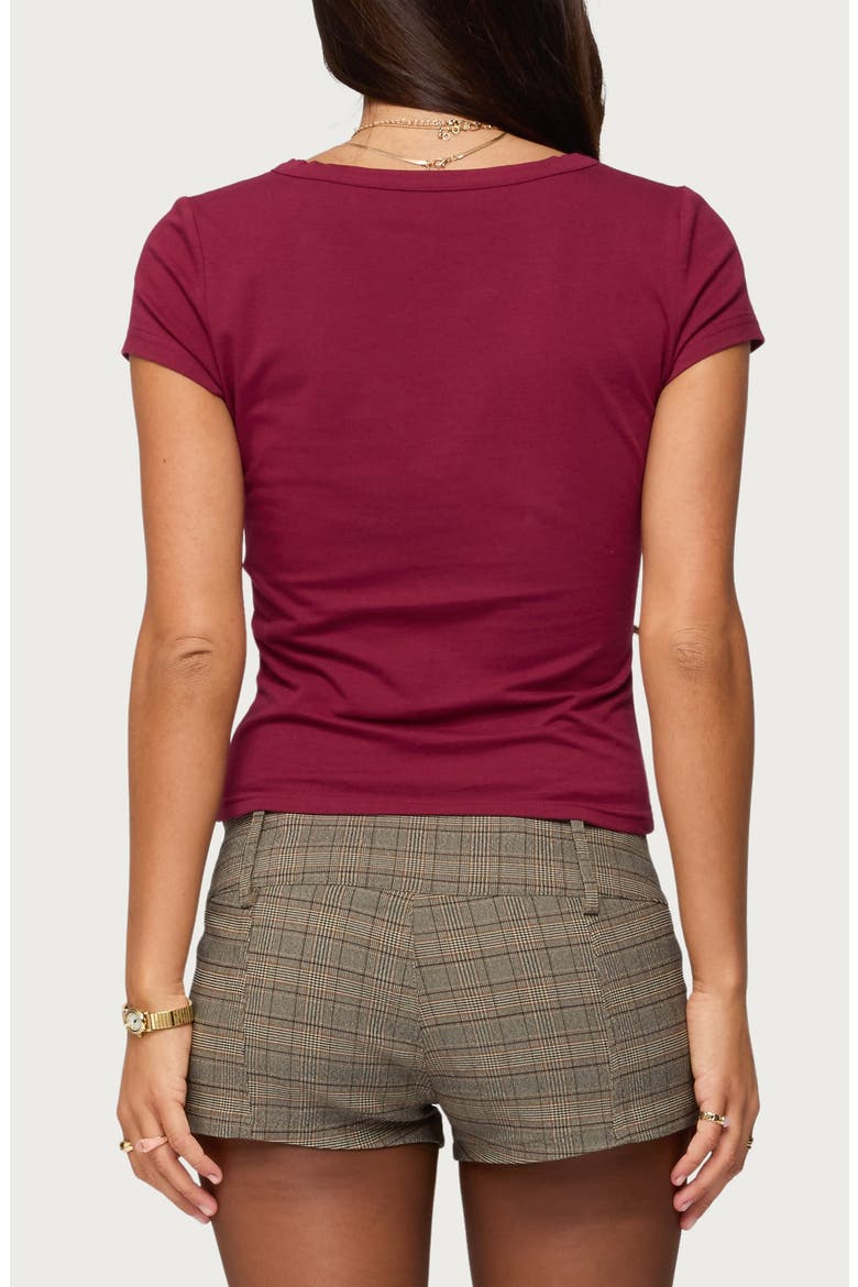 Merinda Stretch Cotton T-Shirt, Alternate, color, BURGUNDY