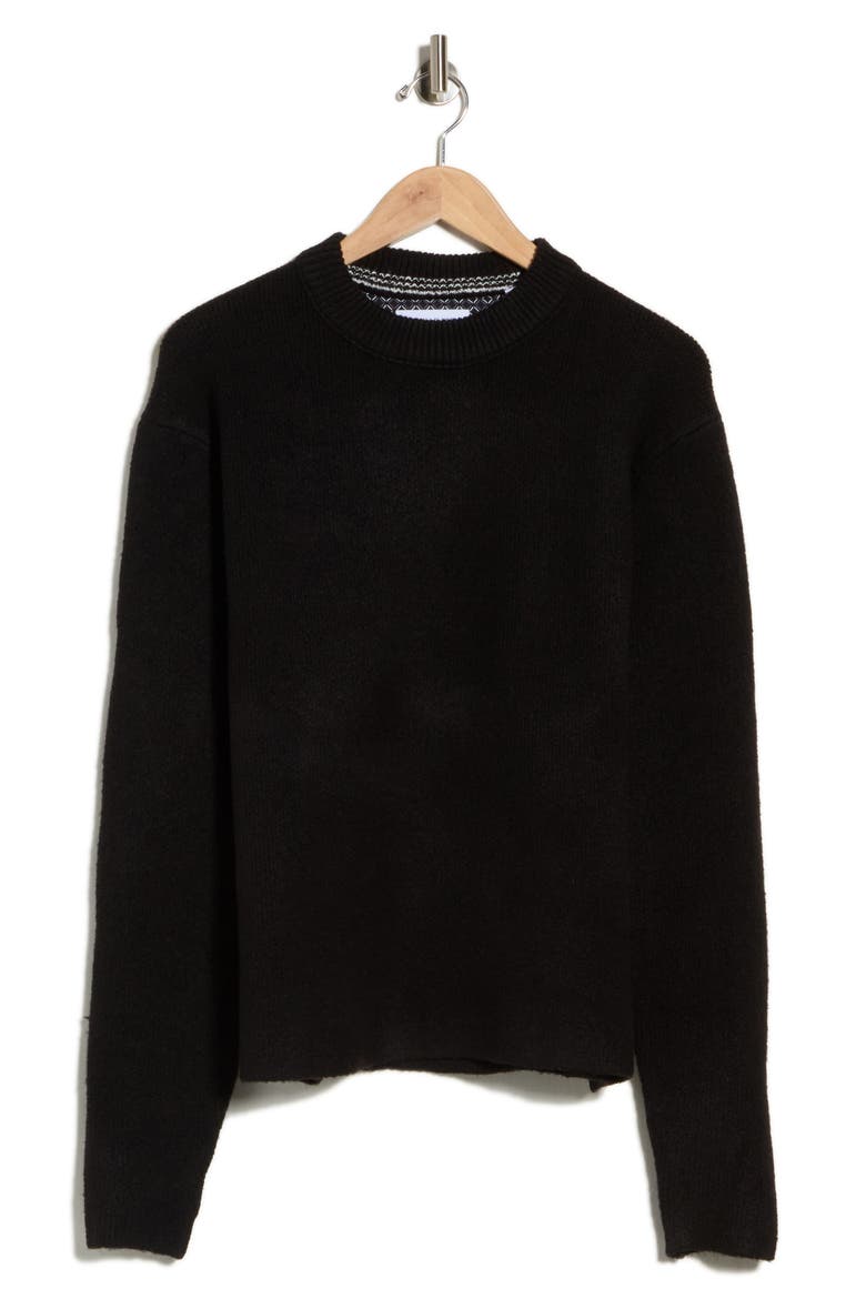 True Crewneck Sweater, Alternate, color, BLACK