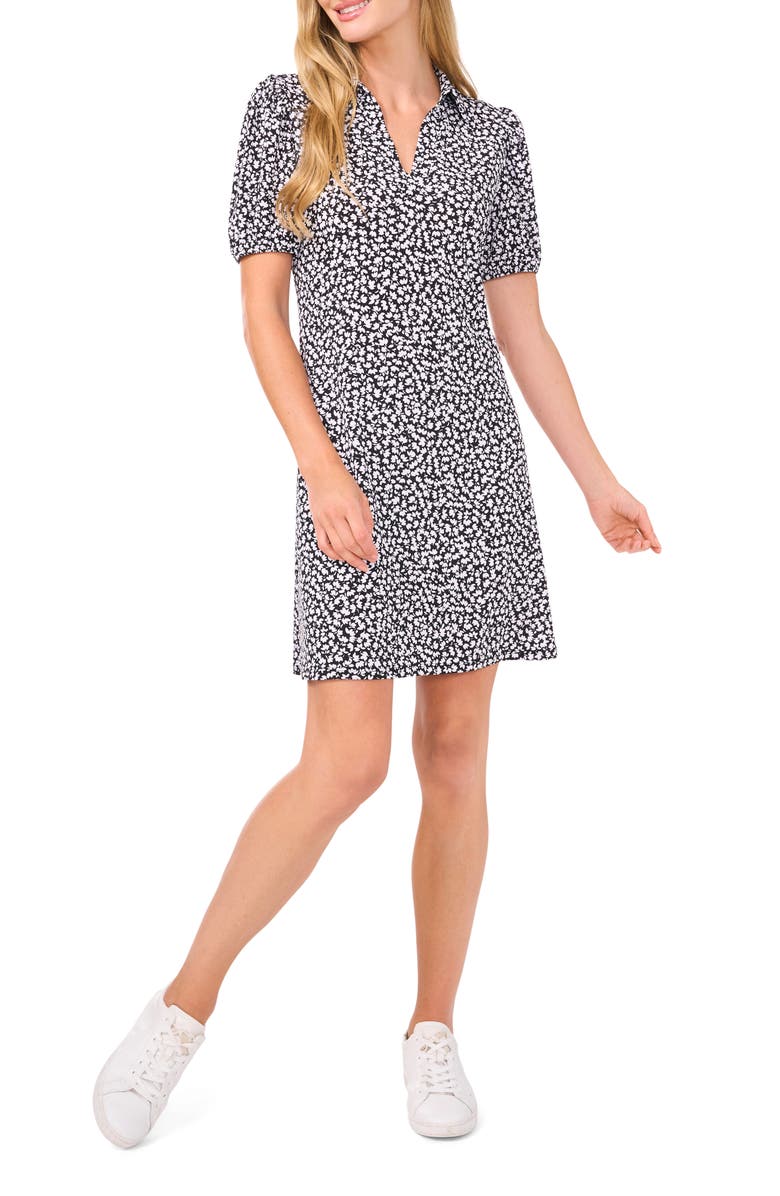 CeCe Puff Sleeve Knit Polo Dress, Main, color, 
