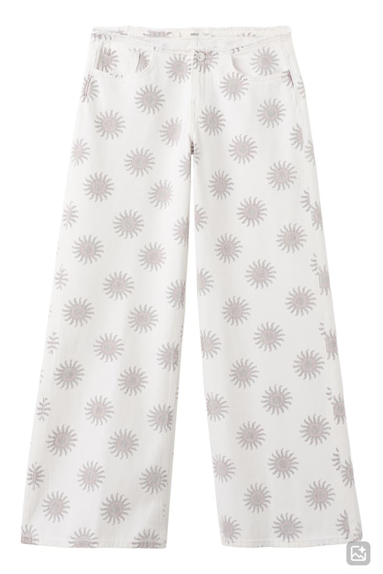 Print Low Rise Wide Leg Jeans, Main, color, ECRU