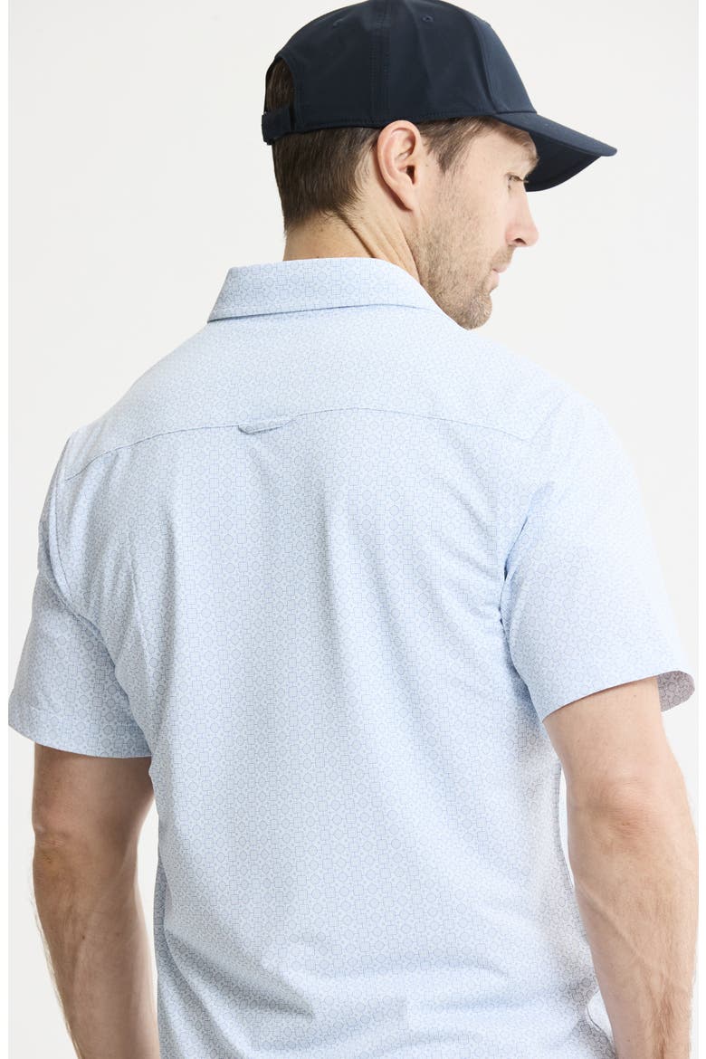 Performance Tech Button-Up Shirt, Alternate, color, WHITE GEO