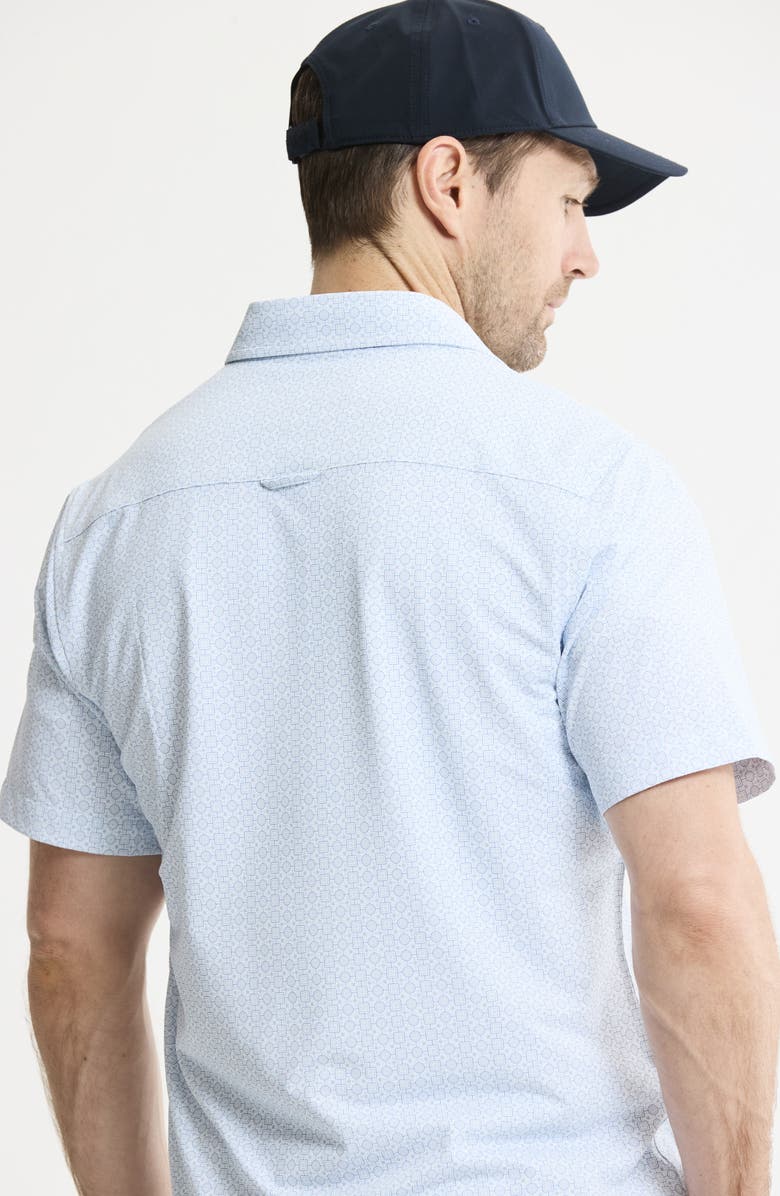 JACHS Performance Tech Button-Up Shirt, Alternate, color, White Geo