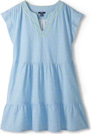 Hatley Emerson Stripe Embroidered Clip Dot Cotton Blend Dress